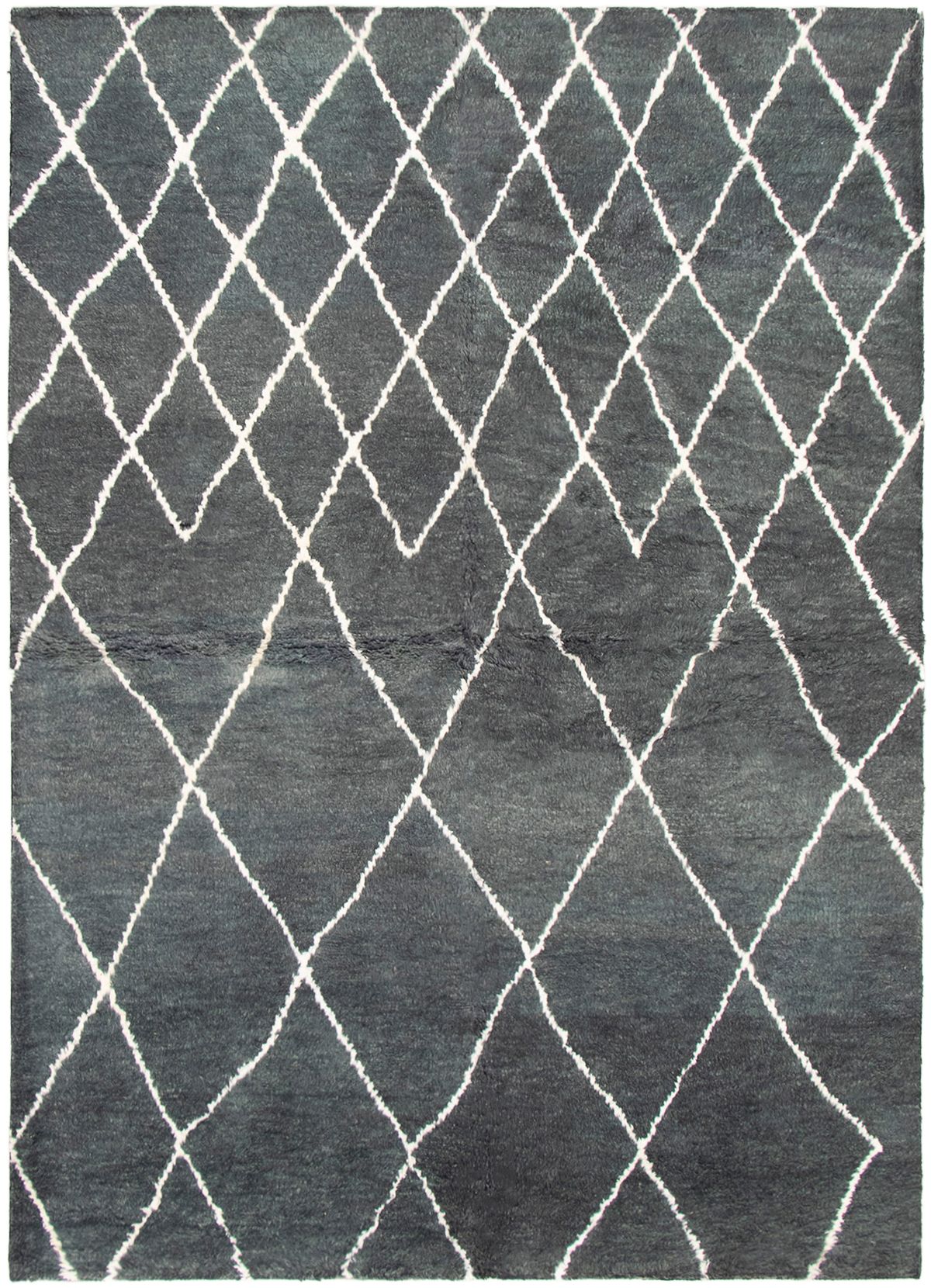 Hand-knotted Arlequin Dark Grey Wool Rug 6'5" x 9'1" Size: 6'5" x 9'1"  