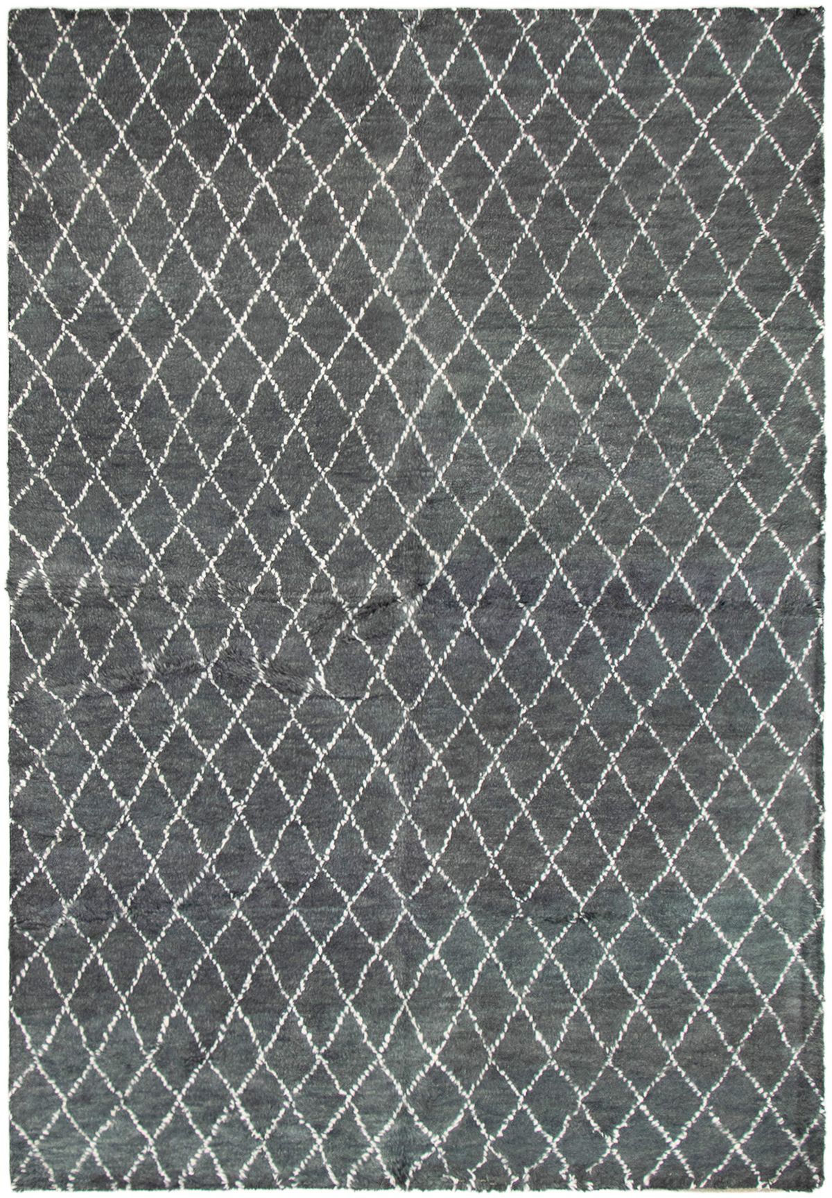 Hand-knotted Arlequin Dark Grey Wool Rug 6'4" x 9'2" Size: 6'4" x 9'2"  