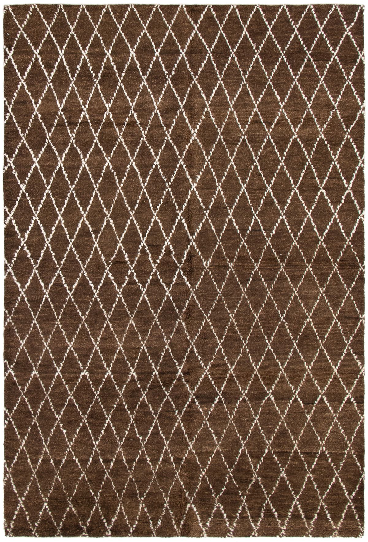 Hand-knotted Arlequin Dark Brown Wool Rug 6'0" x 9'0"  Size: 6'0" x 9'0"  
