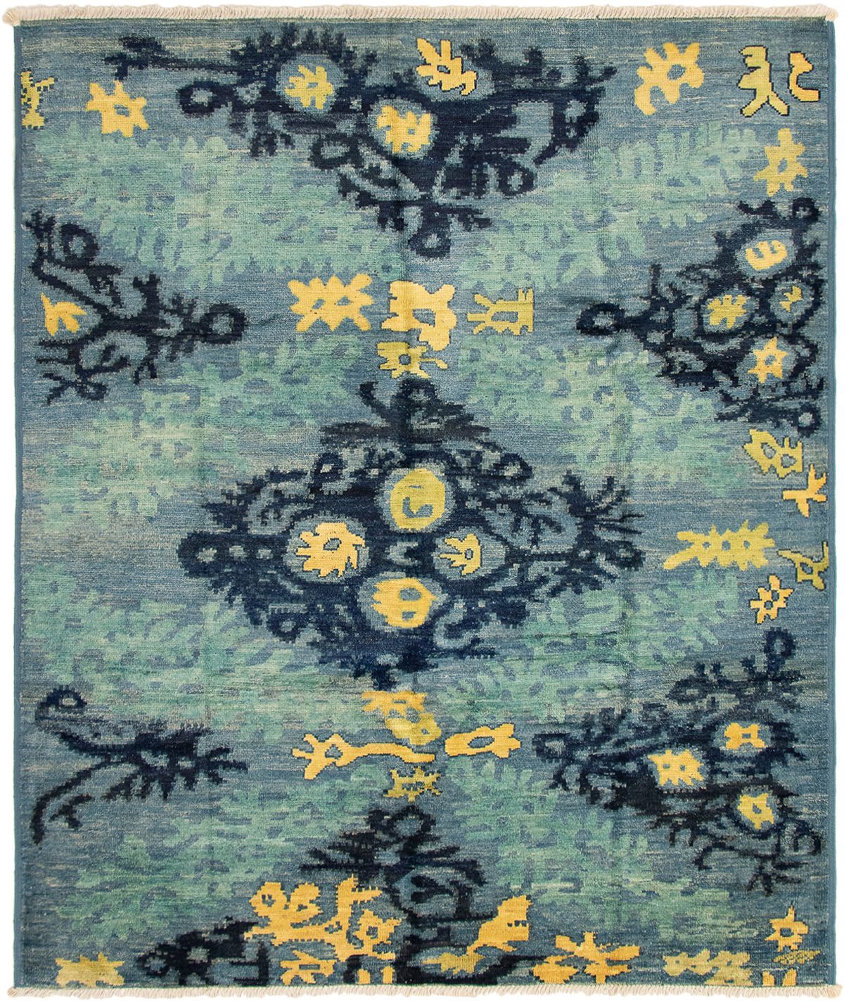 Hand-knotted Shalimar Light Blue  Wool Rug 8'3" x 9'9" Size: 8'3" x 9'9"  