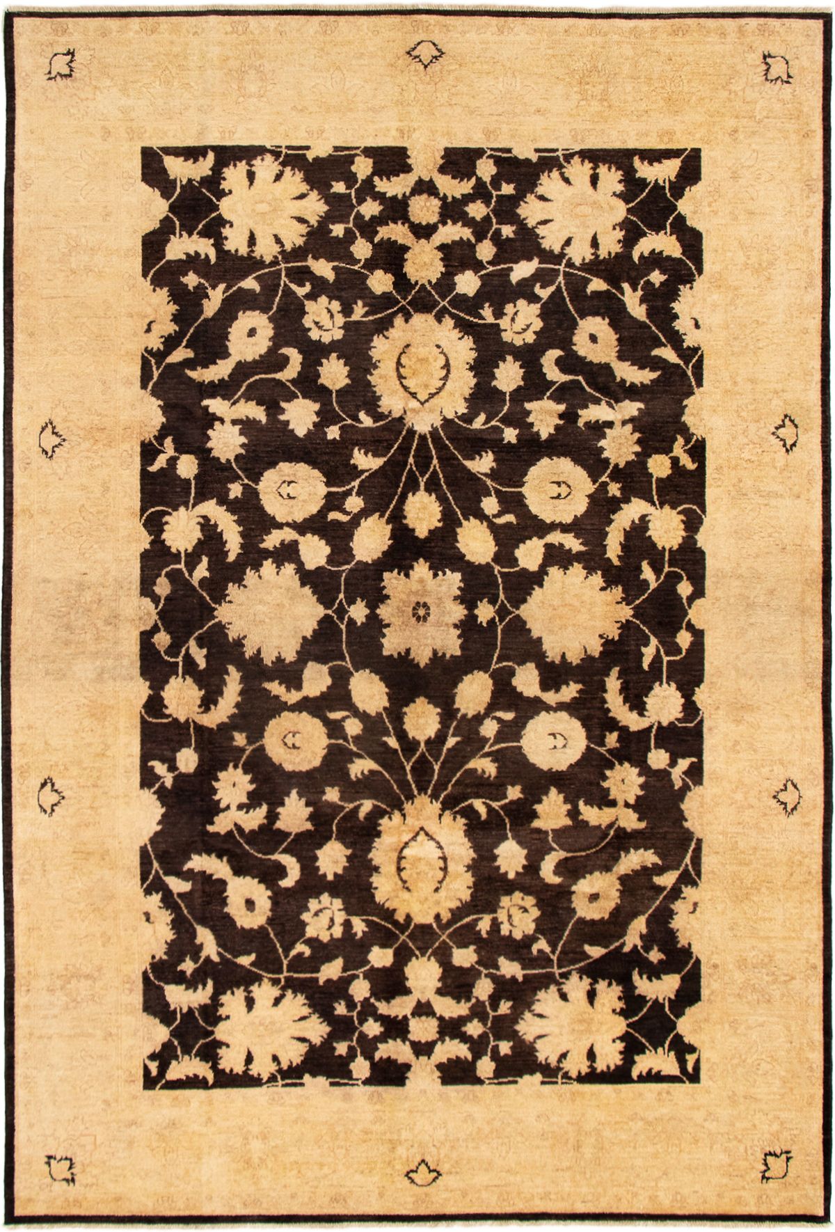Hand-knotted Chobi Finest Black Wool Rug 6'9" x 9'10" Size: 6'9" x 9'10"  