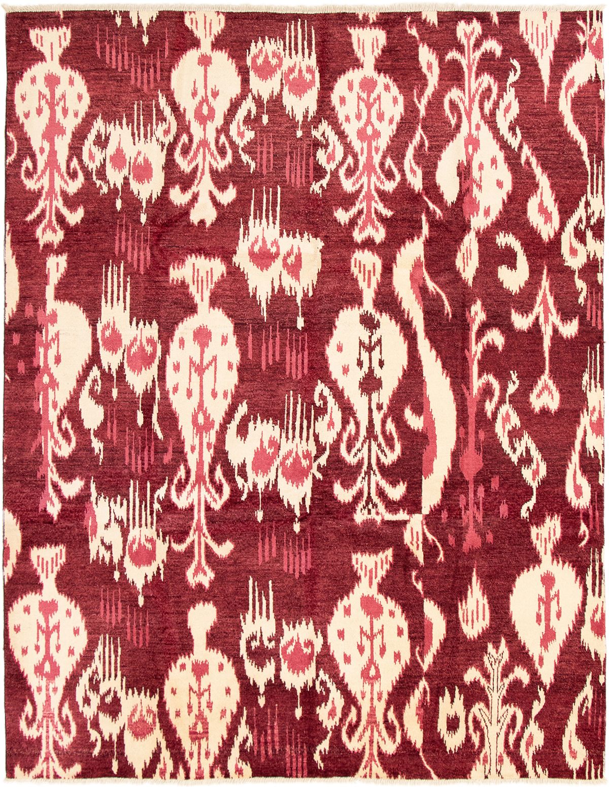 Hand-knotted Shalimar Burgundy Wool Rug 7'10" x 10'2" Size: 7'10" x 10'2"  
