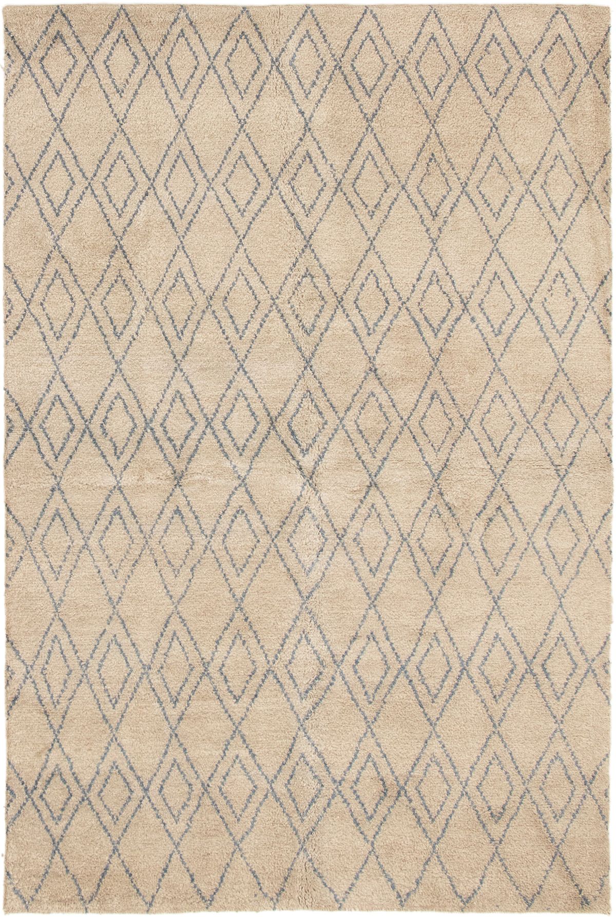 Hand-knotted Arlequin Khaki Wool Rug 5'2" x 7'9" Size: 5'2" x 7'9"  