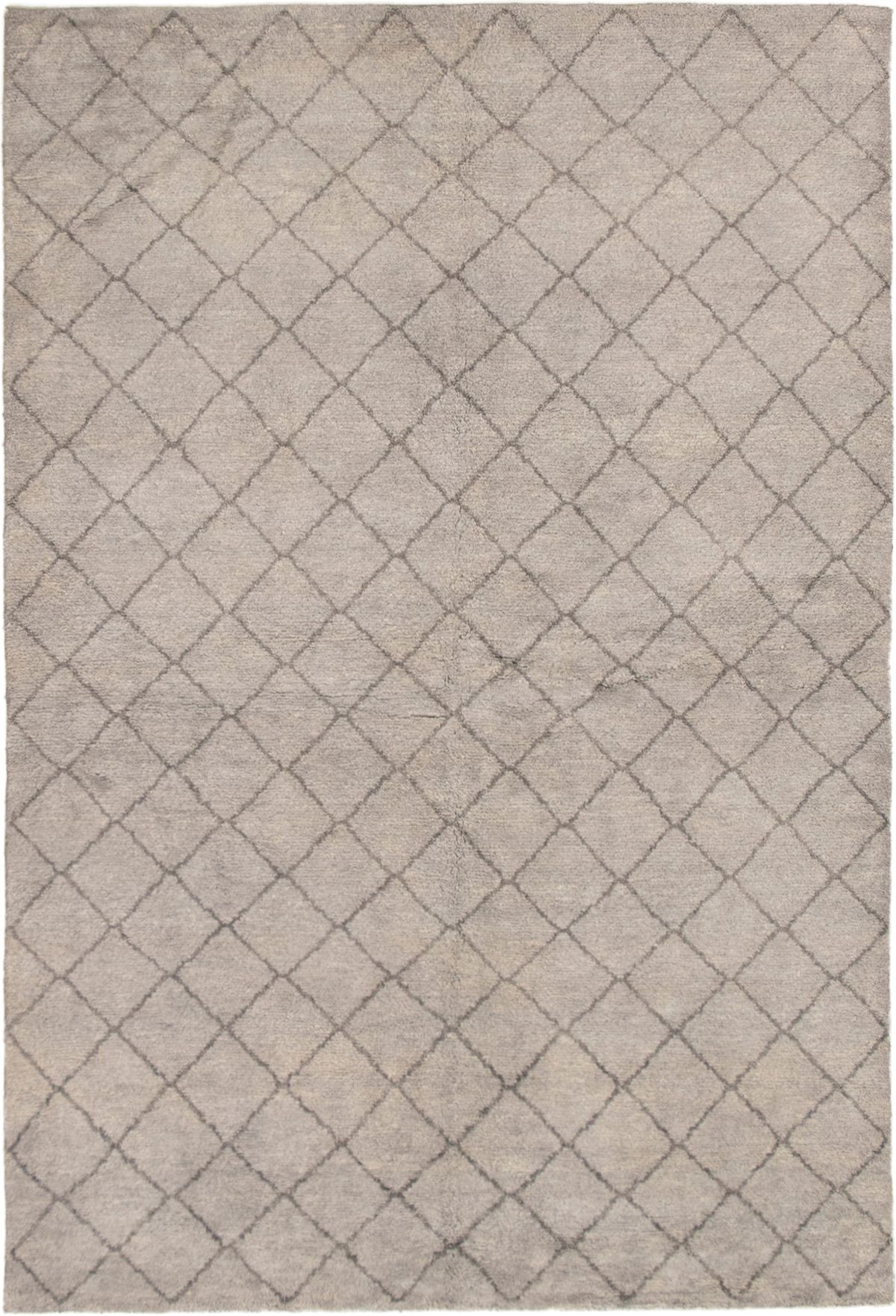 Hand-knotted Arlequin Grey Wool Rug 6'7" x 9'10" Size: 6'7" x 9'10"  