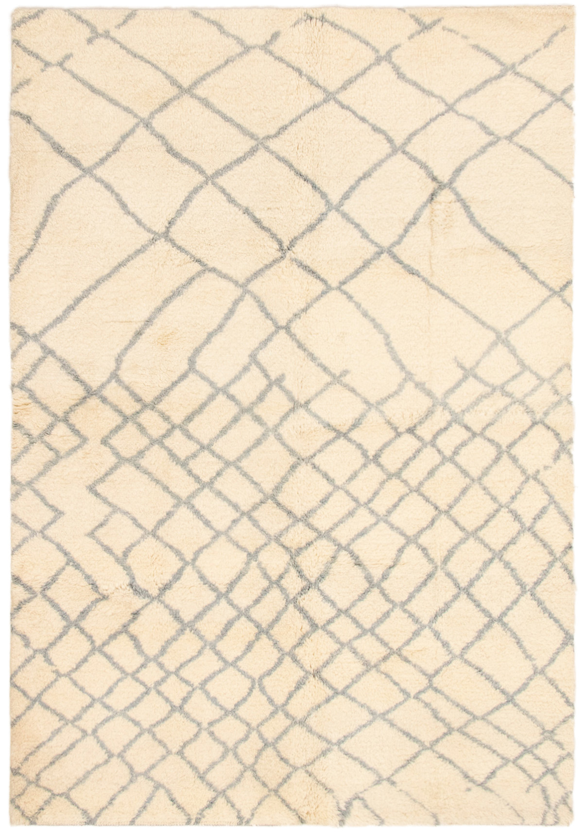 Hand-knotted Arlequin Cream Wool Rug 6'3" x 9'0" Size: 6'3" x 9'0"  