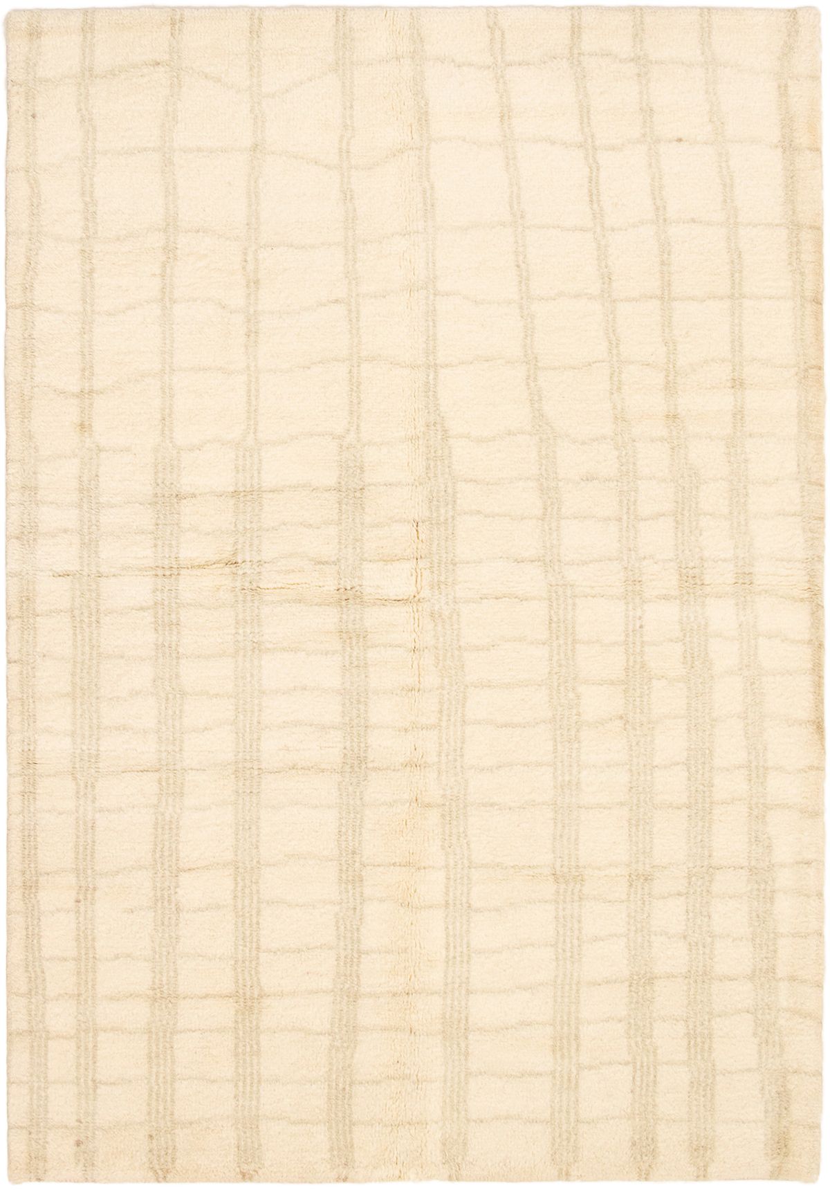 Hand-knotted Arlequin Ivory, Light Khaki Wool Rug 6'1" x 9'1" Size: 6'1" x 9'1"  