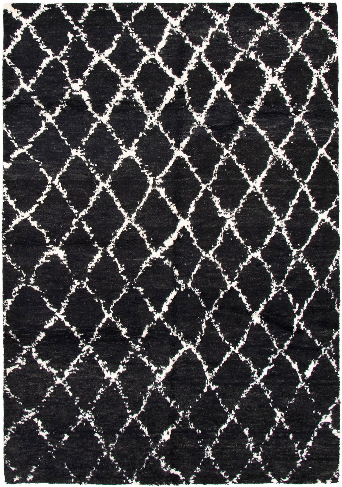 Hand-knotted Arlequin Black Wool Rug 6'0" x 9'0"  Size: 6'0" x 9'0"  