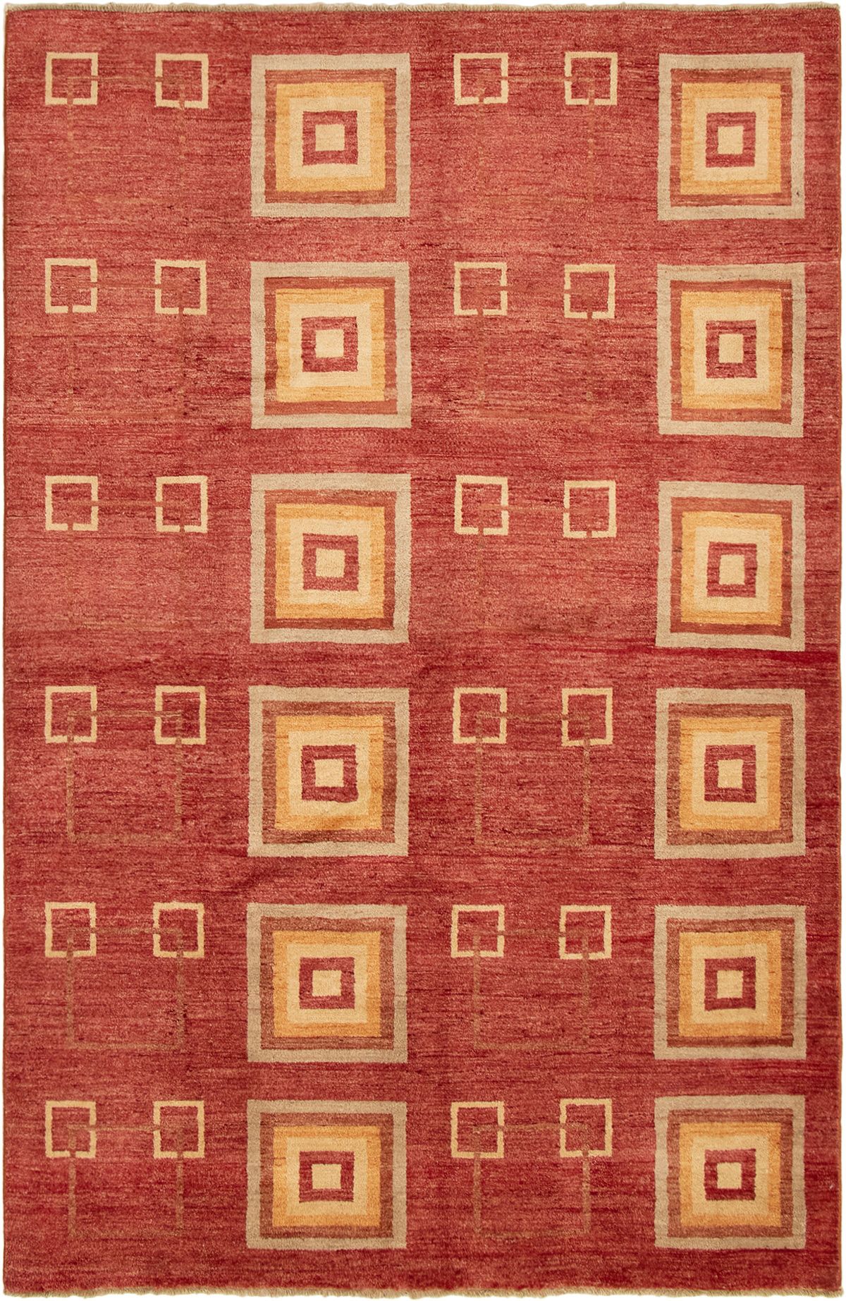Hand-knotted Finest Ziegler Chobi Red Wool Rug 5'8" x 8'9" Size: 5'8" x 8'9"  