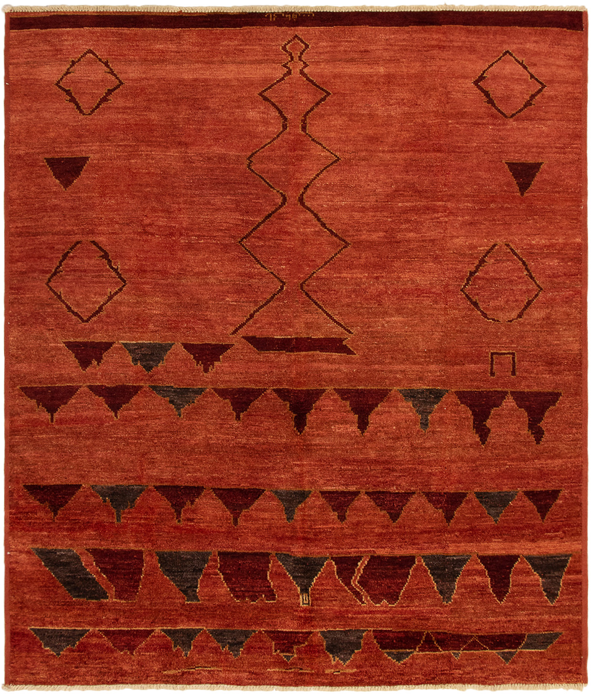 Hand-knotted Tangier Copper Wool Rug 8'2" x 9'6" Size: 8'2" x 9'6"  