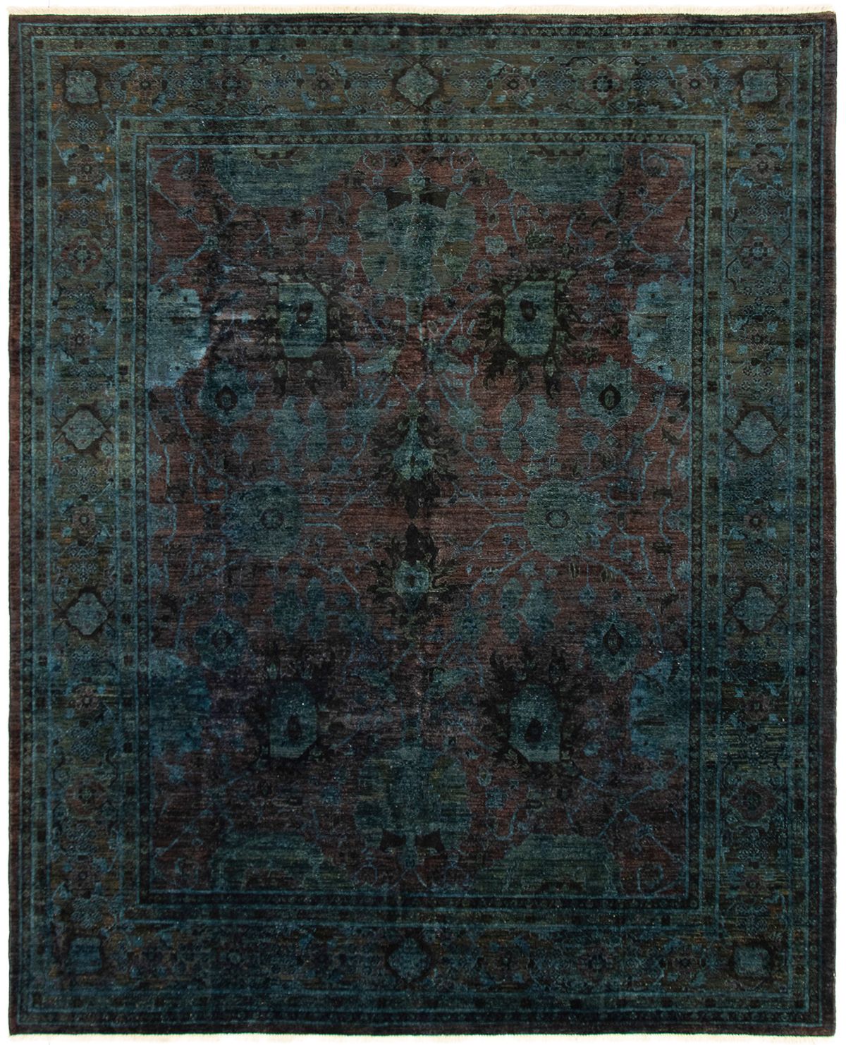 Hand-knotted Vibrance Dark Brown Wool Rug 8'0" x 9'10" Size: 8'0" x 9'10"  