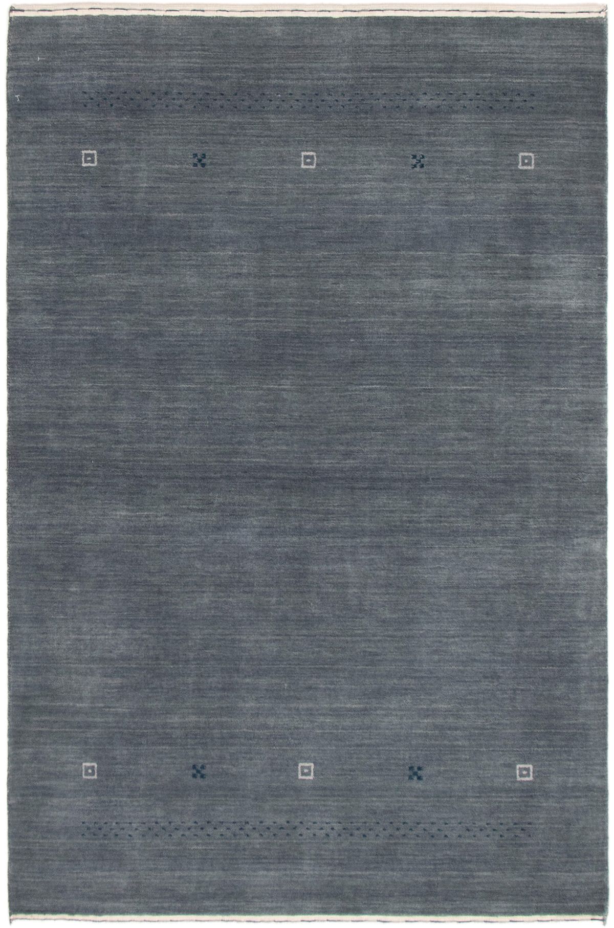 Hand-knotted Kashkuli Gabbeh Dark Grey Wool Rug 4'2" x 6'2" Size: 4'2" x 6'2"  
