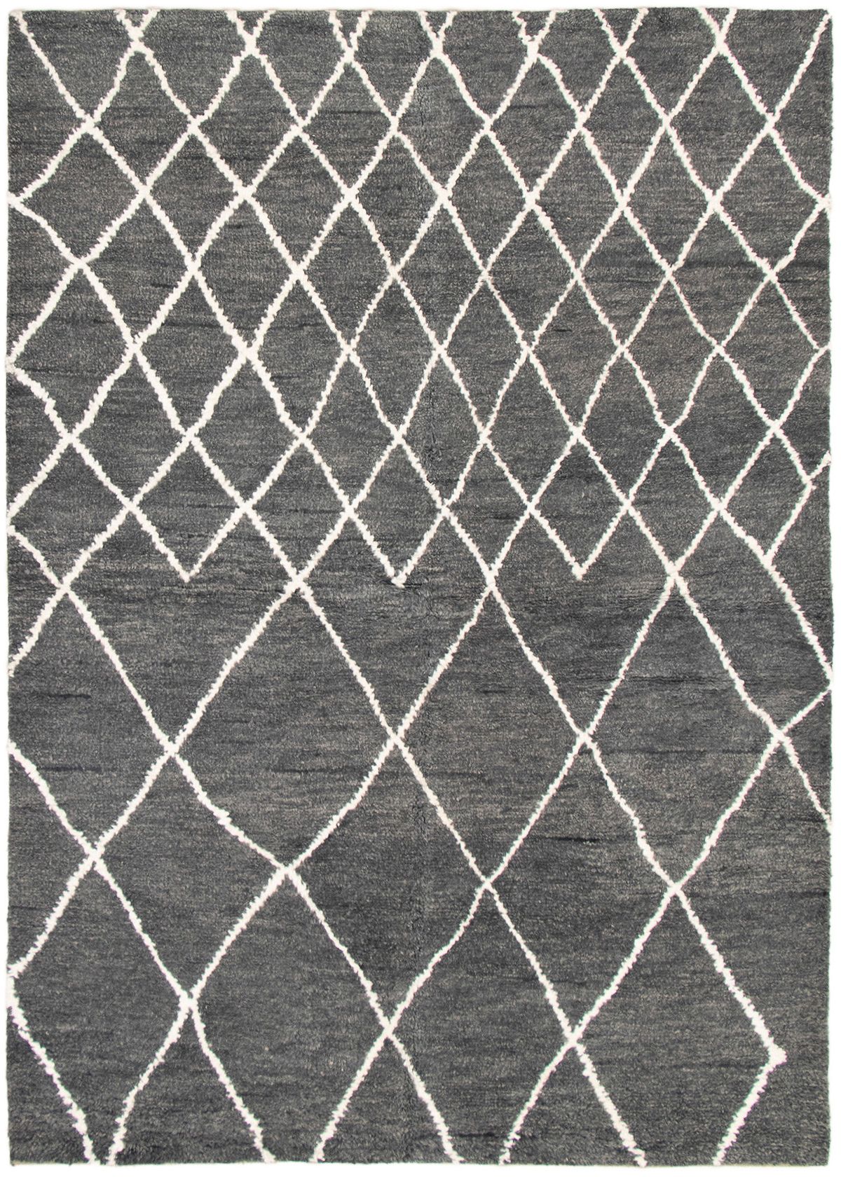 Hand-knotted Arlequin Dark Grey Wool Rug 6'0" x 9'0" Size: 6'0" x 9'0"  