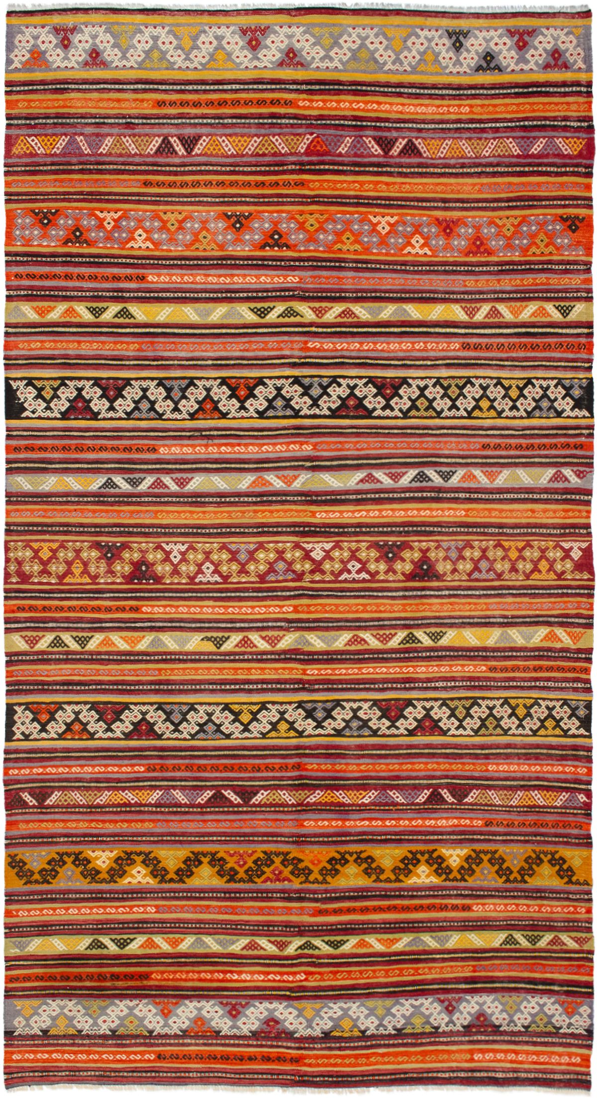 Hand woven Kashkoli FW Dark Red Wool Kilim 5'8" x 10'7" Size: 5'8" x 10'7"  