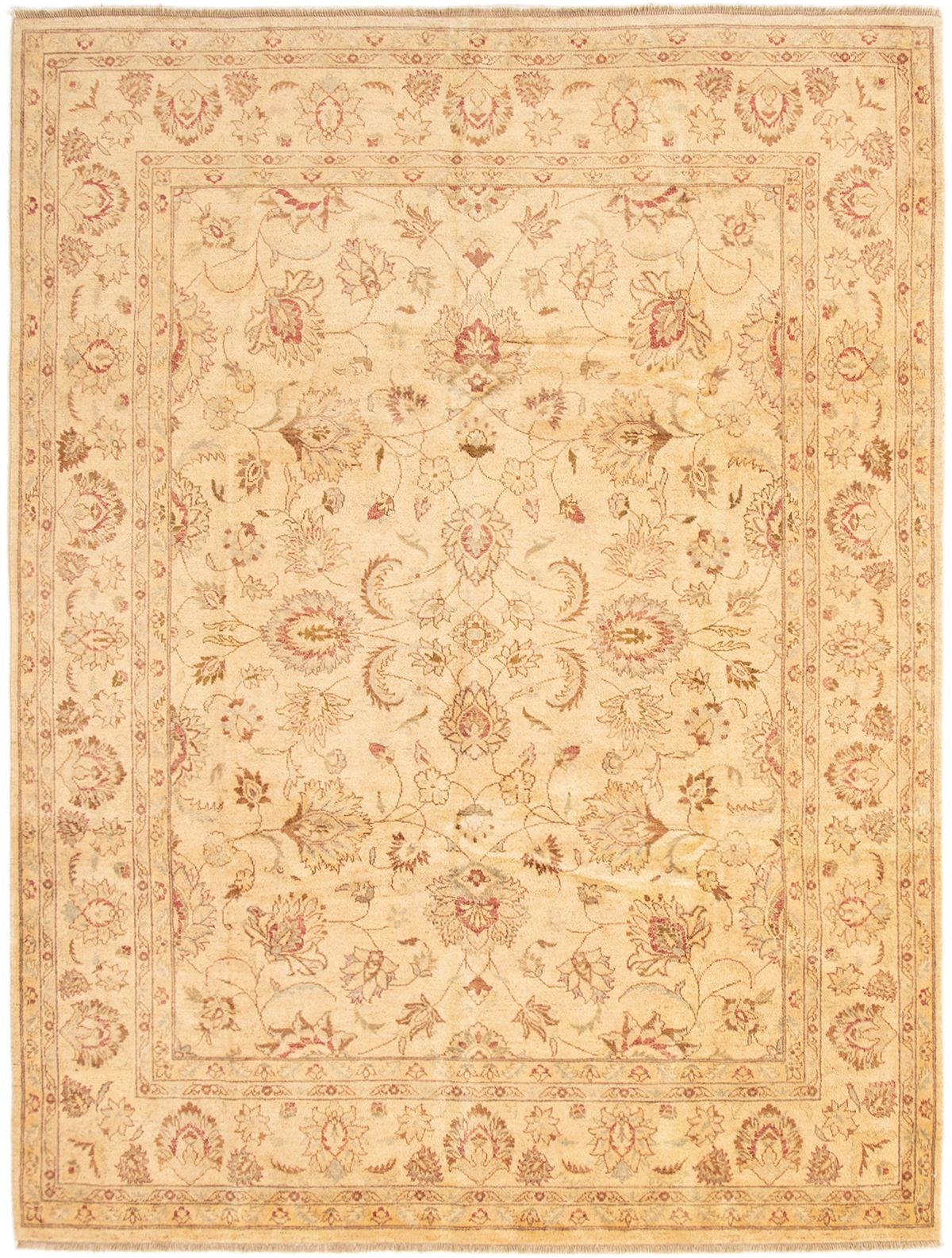 Hand-knotted Chobi Finest Beige Wool Rug 8'2" x 10'5" Size: 8'2" x 10'5"  
