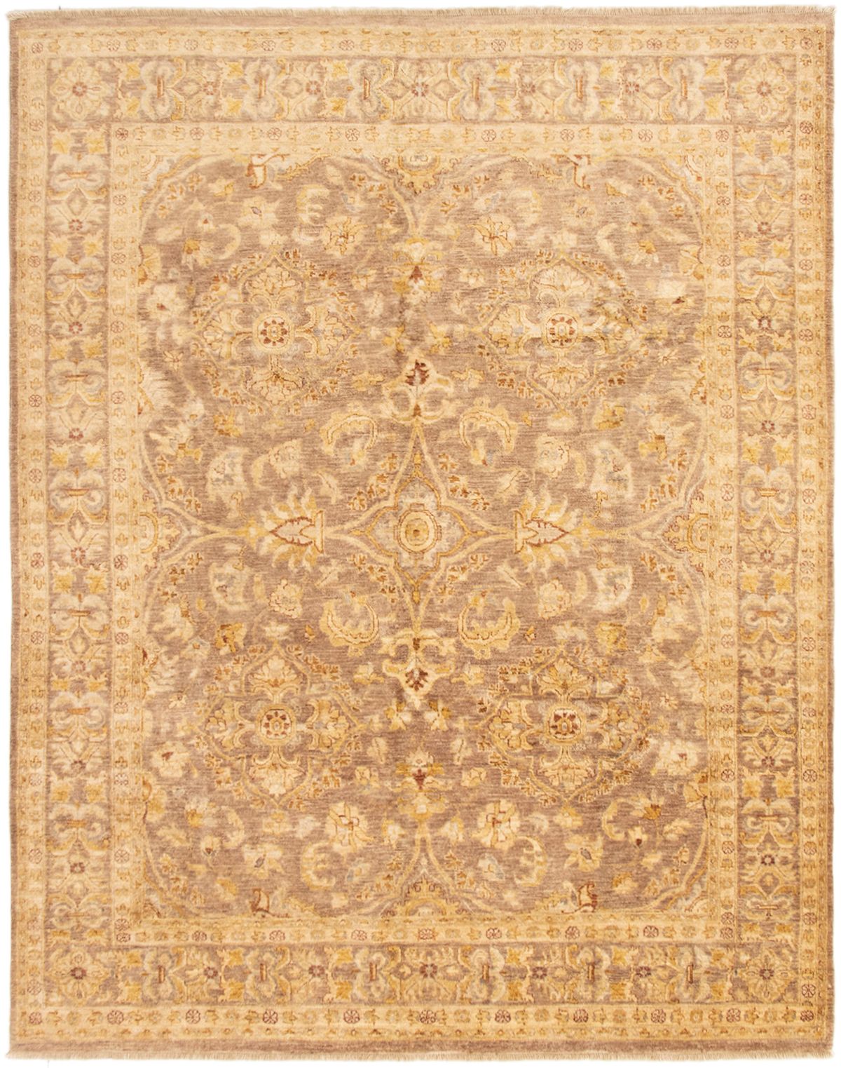 Hand-knotted Peshawar Oushak Brown Wool Rug 8'0" x 10'1" Size: 8'0" x 10'1"  