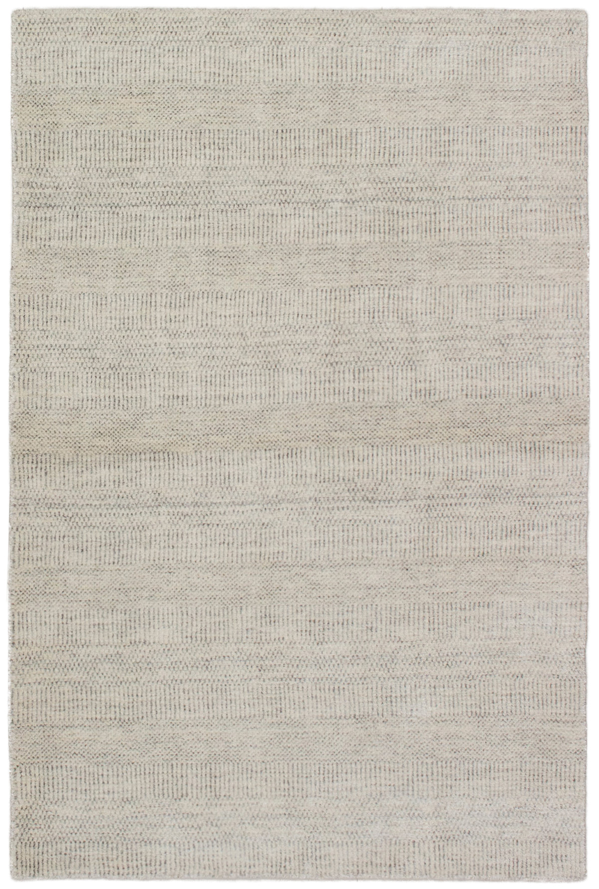 Hand-knotted Pearl Grey  Rug 4'0" x 6'0" Size: 4'0" x 6'0"  