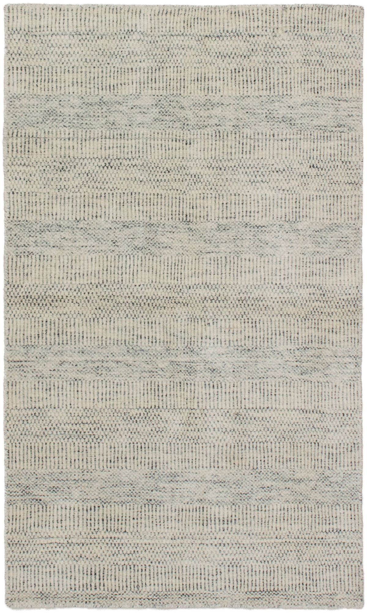 Hand-knotted Pearl Grey  Rug 3'0" x 5'0" Size: 3'0" x 5'0"  