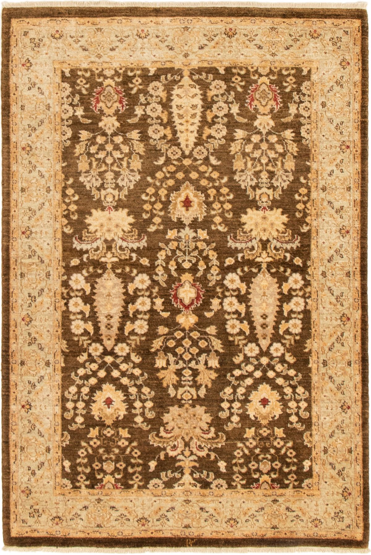Hand-knotted Chobi Twisted Brown Wool Rug 4'0" x 5'11" Size: 4'0" x 5'11"  