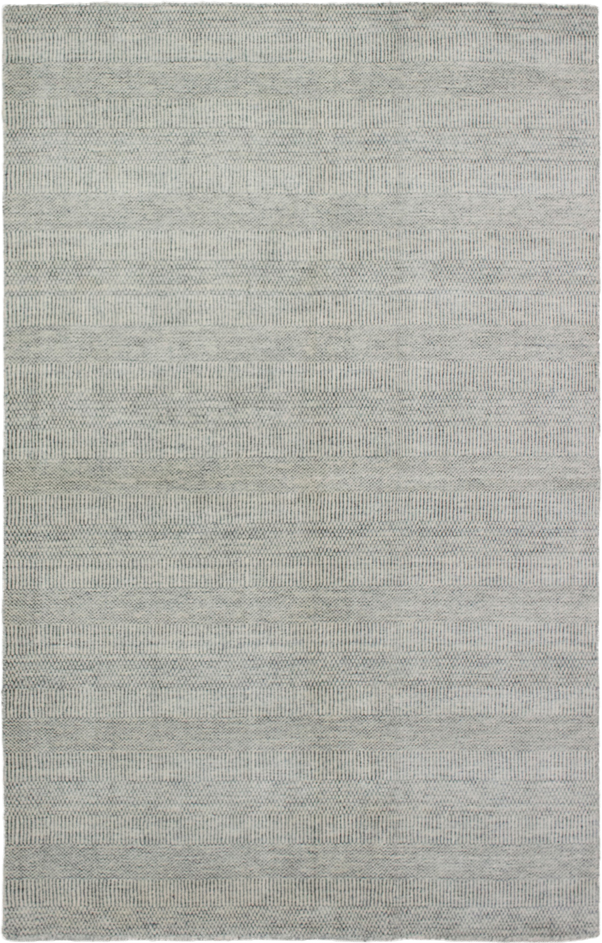 Hand-knotted Pearl Cream, Grey  Rug 5'0" x 8'0" Size: 5'0" x 8'0"  
