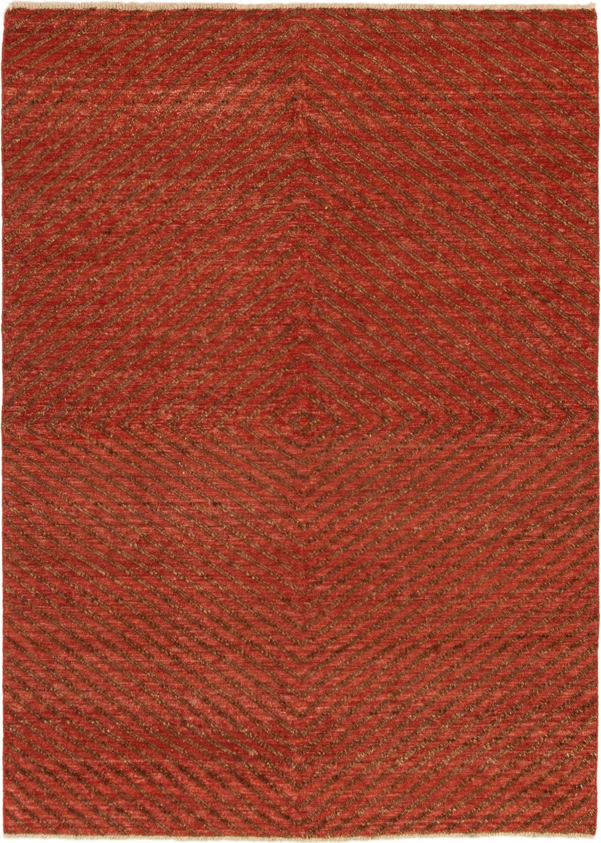 Hand-knotted Finest Ziegler Chobi Dark Copper Wool Rug 5'10" x 8'1" Size: 5'10" x 8'1"  