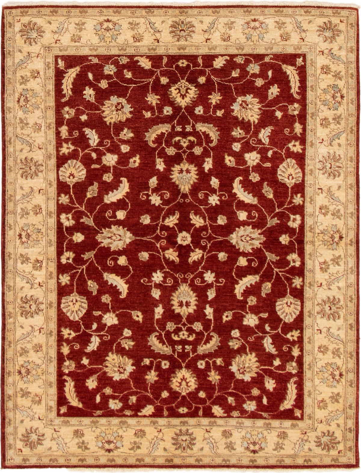 Hand-knotted Chobi Finest Dark Red Wool Rug 5'0" x 6'7" Size: 5'0" x 6'7"  
