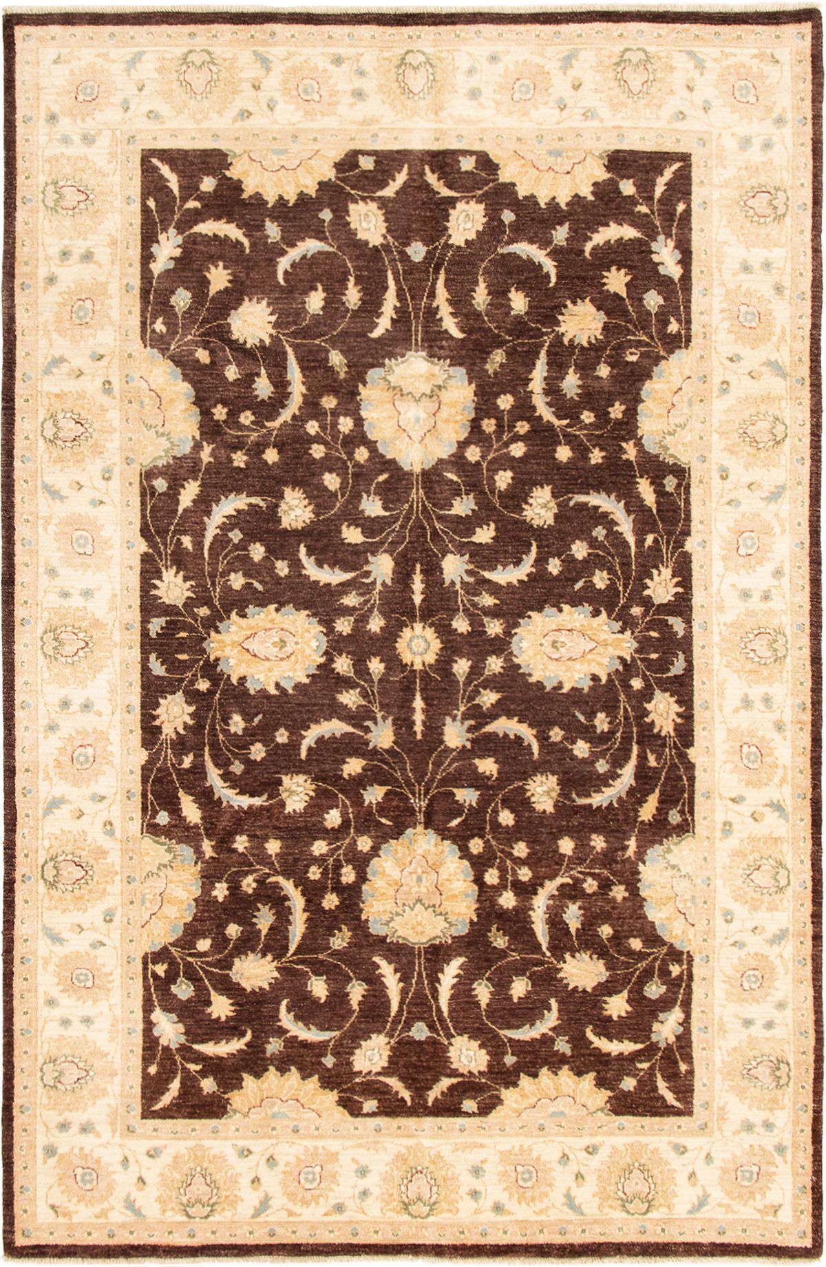 Hand-knotted Chobi Twisted Dark Brown Wool Rug 6'3" x 9'7" Size: 6'3" x 9'7"  