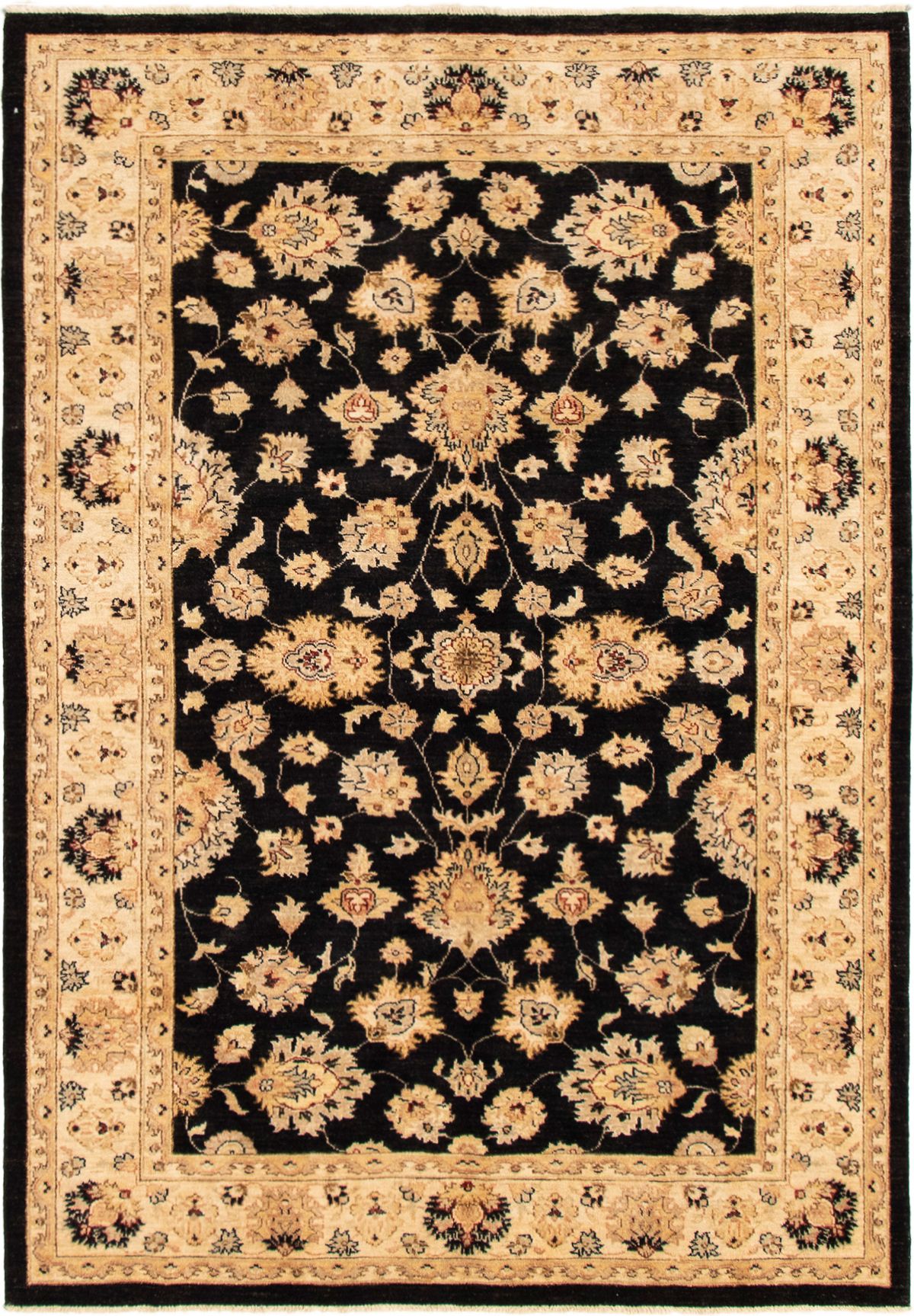 Hand-knotted Chobi Twisted Black Wool Rug 6'2" x 8'10" Size: 6'2" x 8'10"  