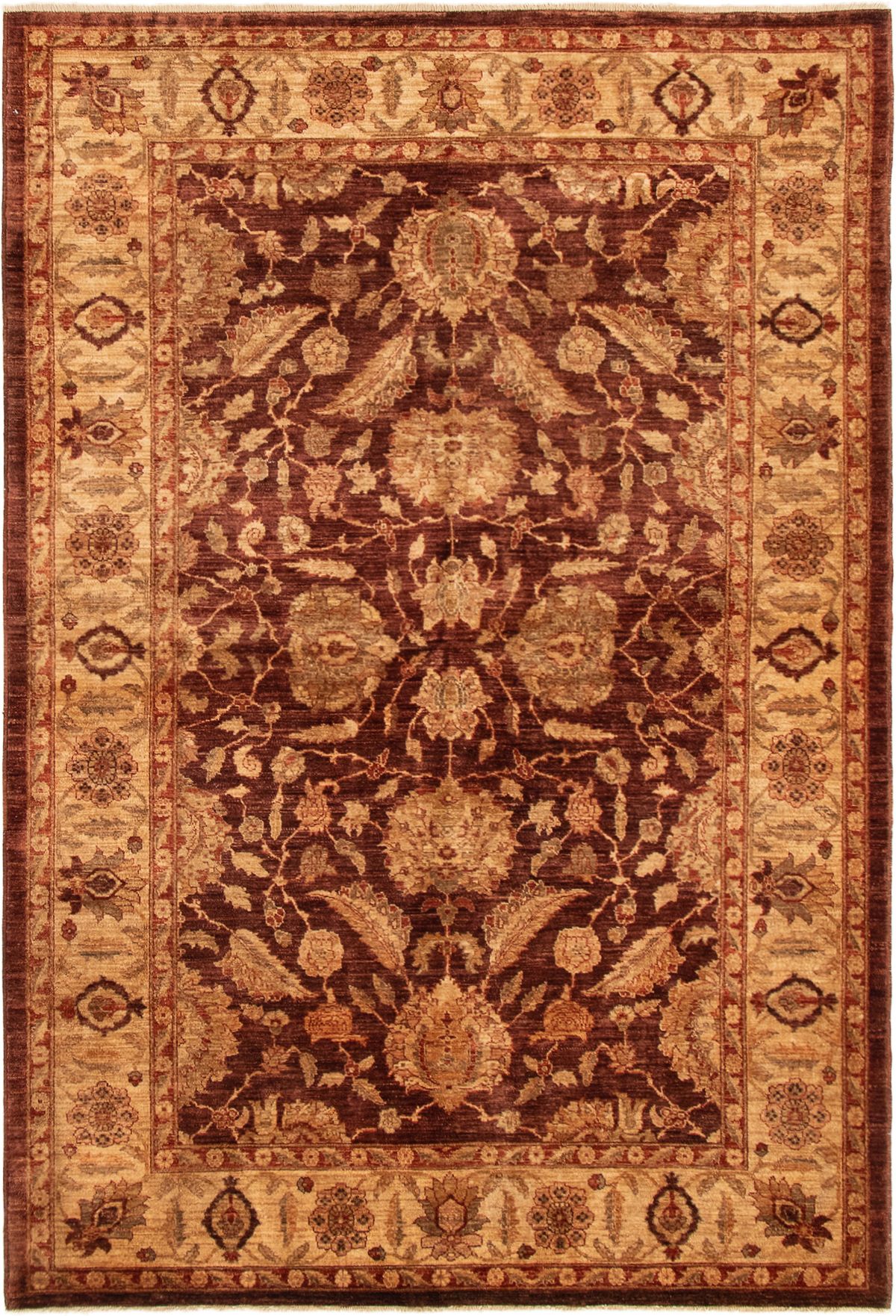 Hand-knotted Chobi Finest Brown Wool Rug 6'1" x 8'10" Size: 6'1" x 8'10"  