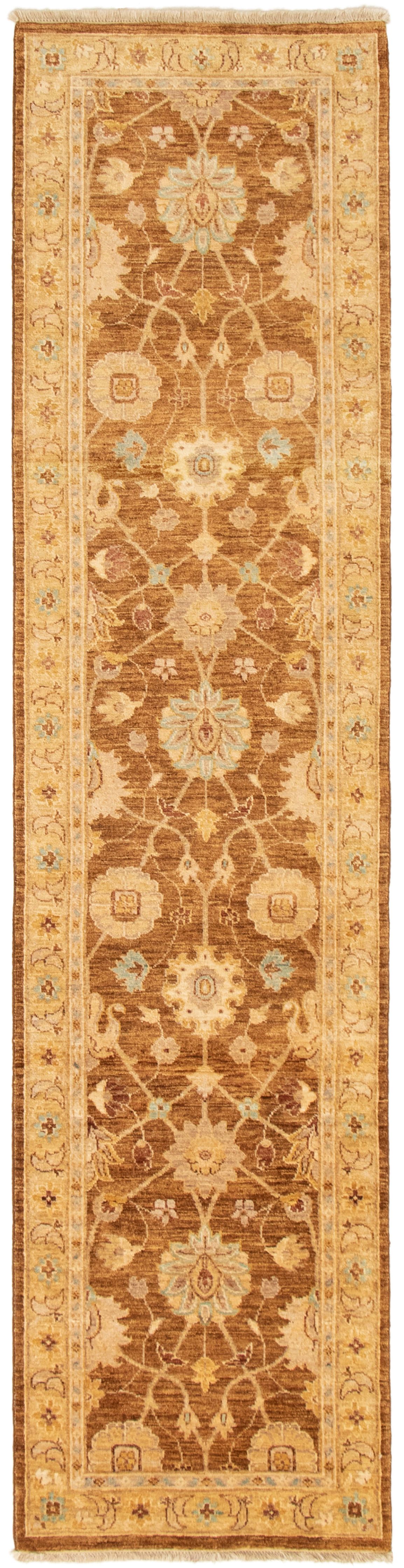 Hand-knotted Chobi Twisted Brown Wool Rug 2'6" x 10'3" Size: 2'6" x 10'3"  