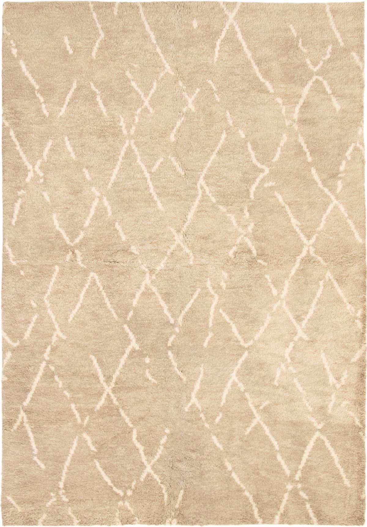 Hand-knotted Arlequin Khaki Wool Rug 6'3" x 9'0" Size: 6'3" x 9'0"  