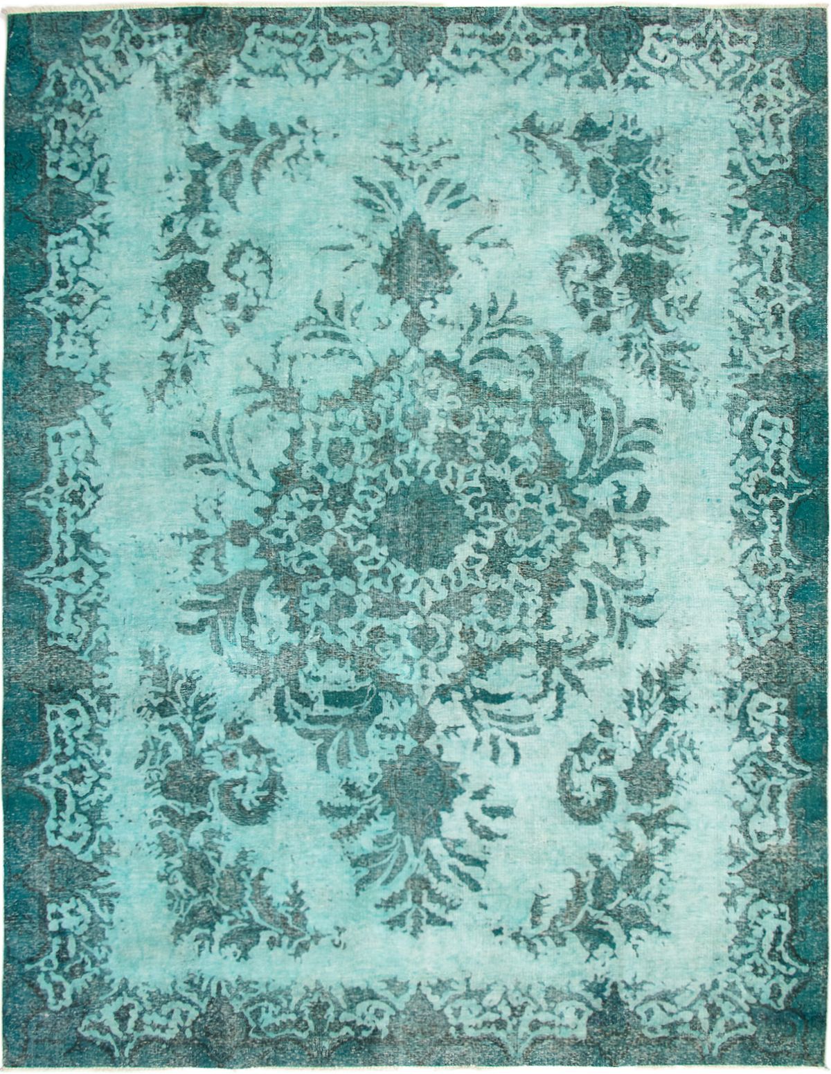 Hand-knotted Color Transition Light Green Wool Rug 9'6" x 12'4" Size: 9'6" x 12'4"  