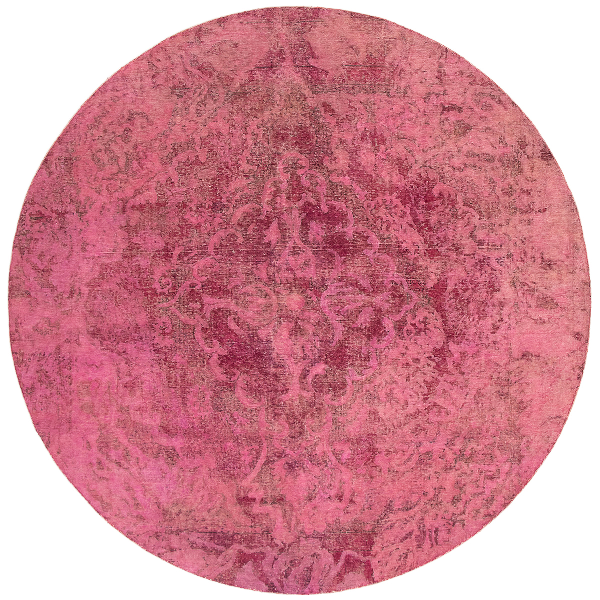 Hand-knotted Color Transition Dark Pink Wool Rug 9'4" x 9'5" Size: 9'4" x 9'5"  