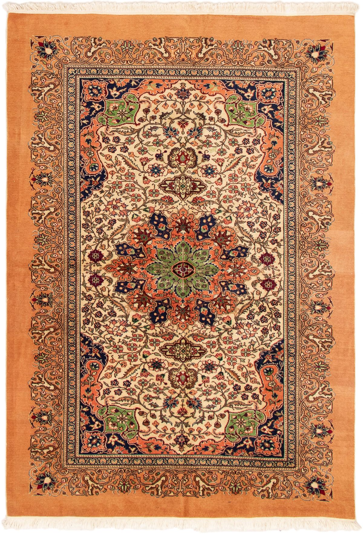 Hand-knotted Hereke Copper Wool Rug 4'11" x 7'0" Size: 4'11" x 7'0"  