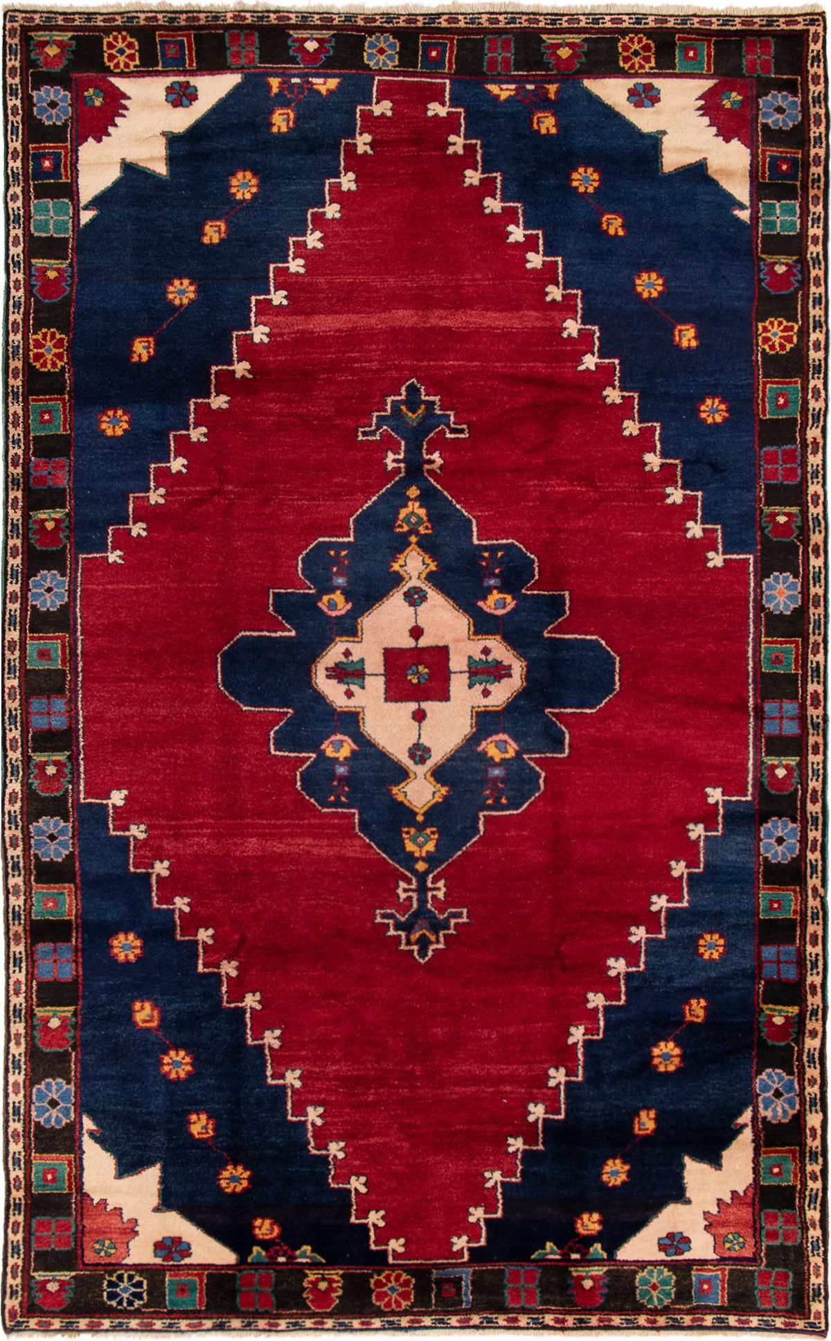 Hand-knotted Melis Vintage Dark Red Wool Rug 7'5" x 12'0" Size: 7'5" x 12'0"  