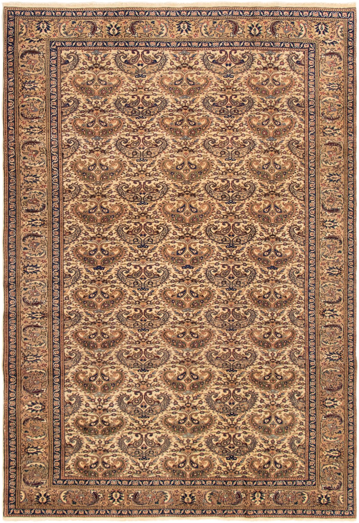 Hand-knotted Keisari Vintage Cream Wool Rug 6'6" x 9'5"  Size: 6'6" x 9'5"  