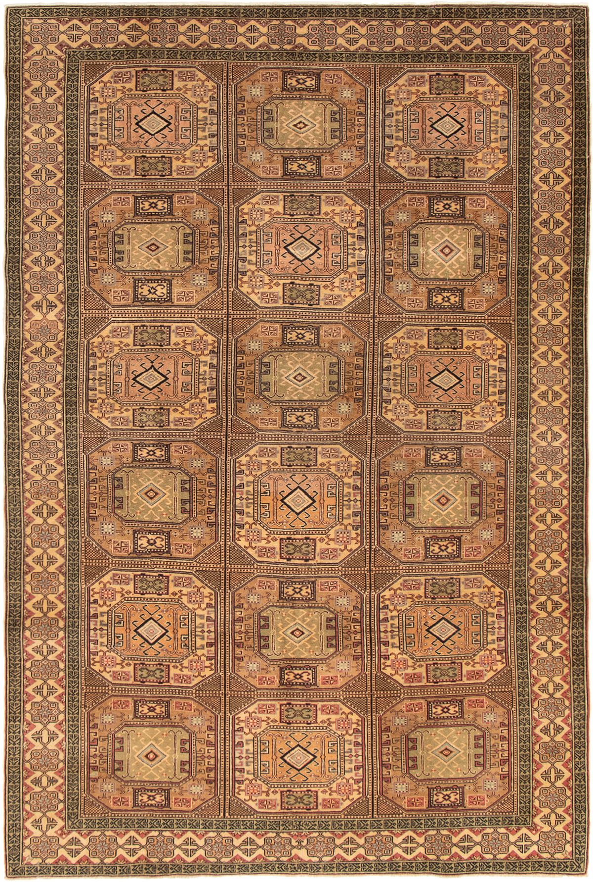 Hand-knotted Keisari Vintage Ivory, Tan Wool Rug 6'6" x 9'7" Size: 6'6" x 9'7"  