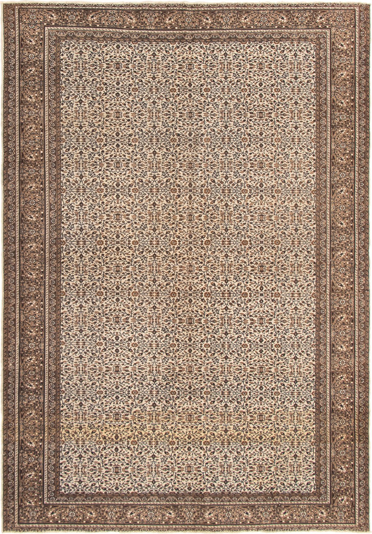 Hand-knotted Keisari Vintage Cream Wool Rug 6'5" x 9'4" Size: 6'5" x 9'4"  