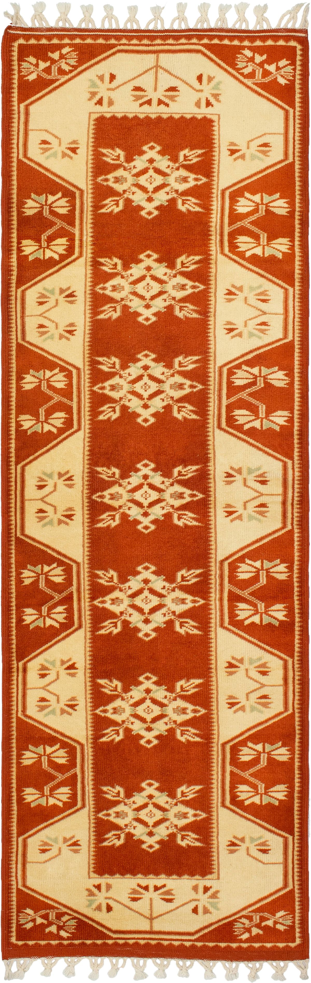 Hand-knotted Ushak Dark Copper Wool Rug 2'8" x 8'9"  Size: 2'8" x 8'9"  