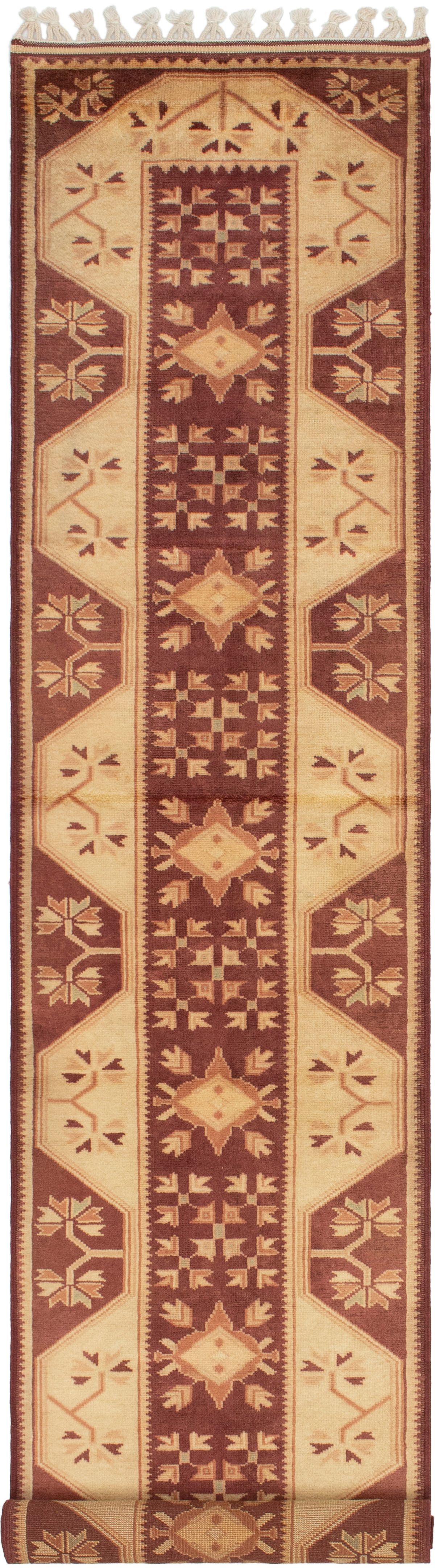 Hand-knotted Ushak Dark Red Wool Rug 2'5" x 13'3" Size: 2'5" x 13'3"  