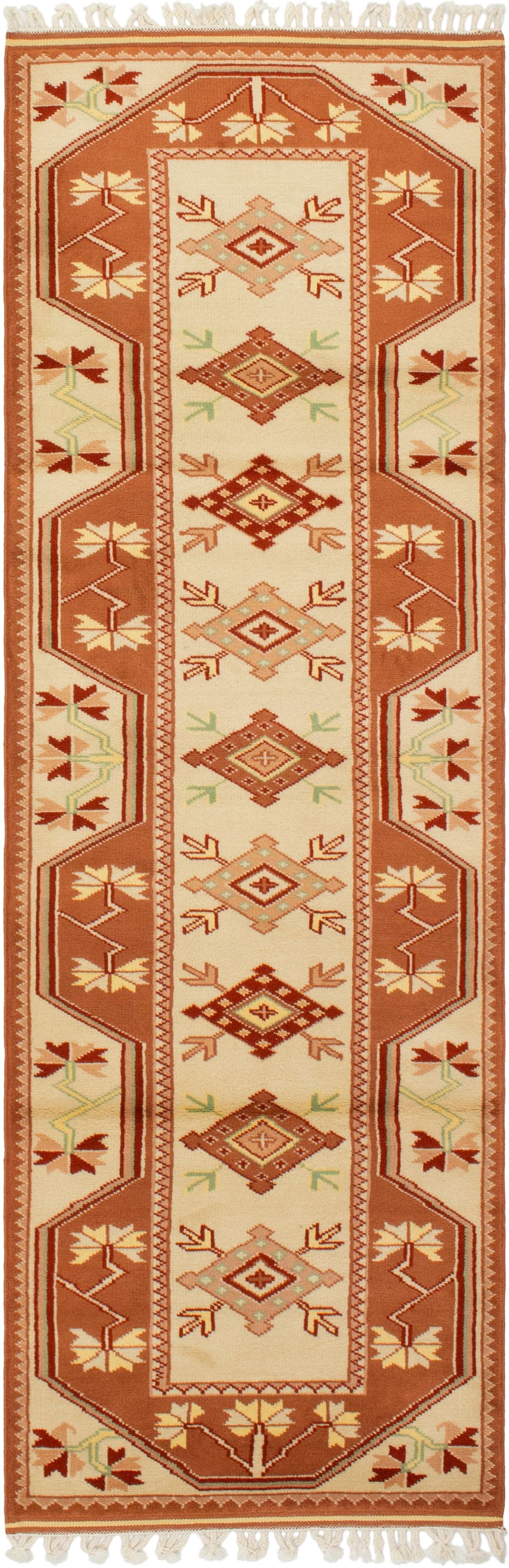 Hand-knotted Ushak Copper Wool Rug 2'8" x 8'4" Size: 2'8" x 8'4"  