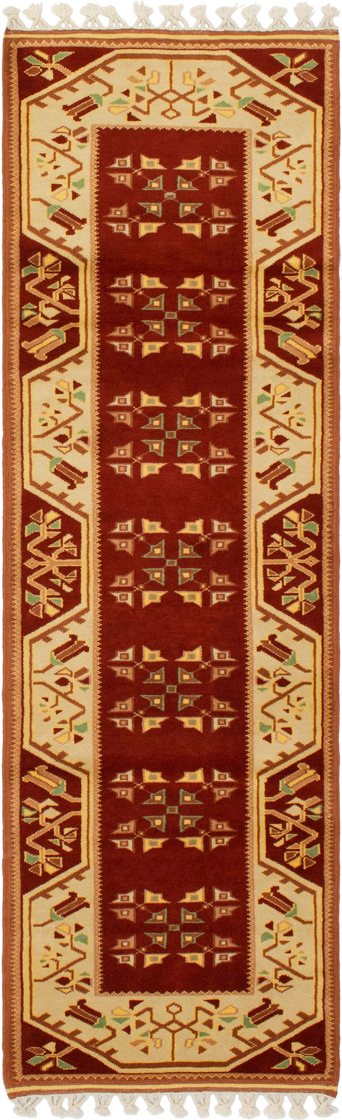 Hand-knotted Ushak Dark Copper Wool Rug 2'7" x 8'3" Size: 2'7" x 8'3"  