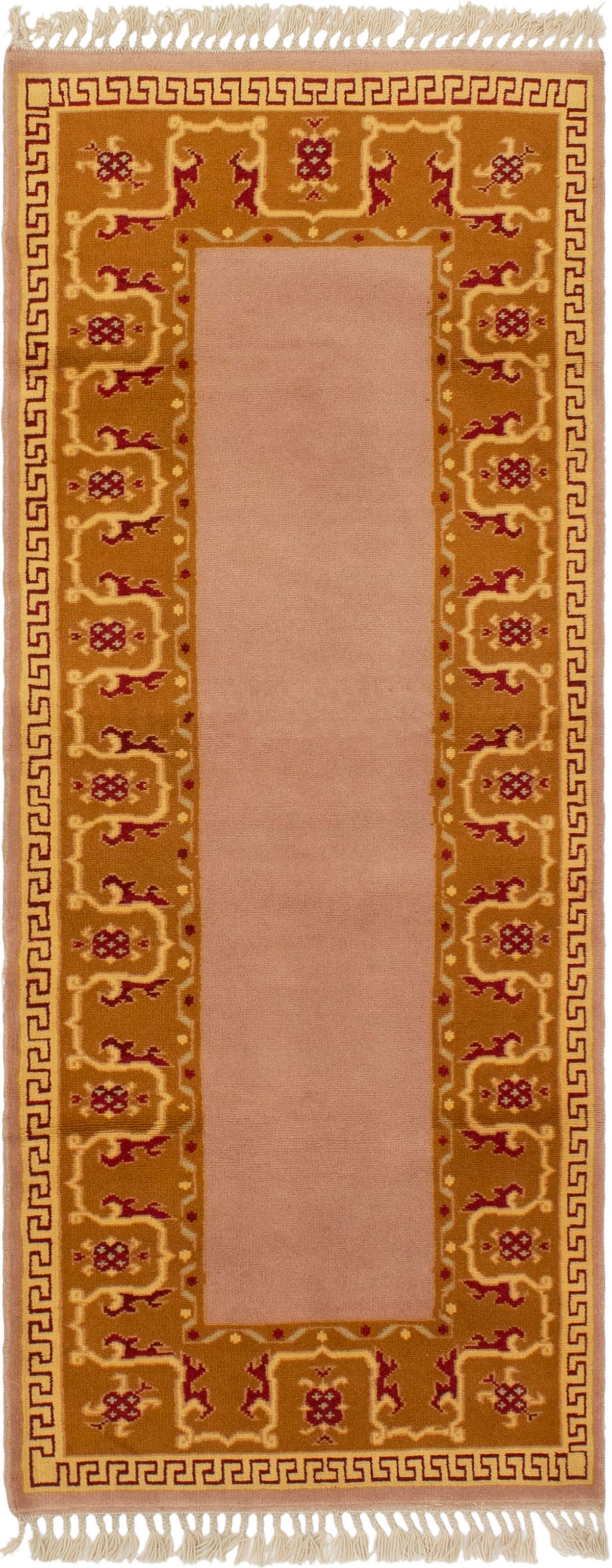 Hand-knotted Melis Vintage Tan Wool Rug 2'8" x 7'3" Size: 2'8" x 7'3"  