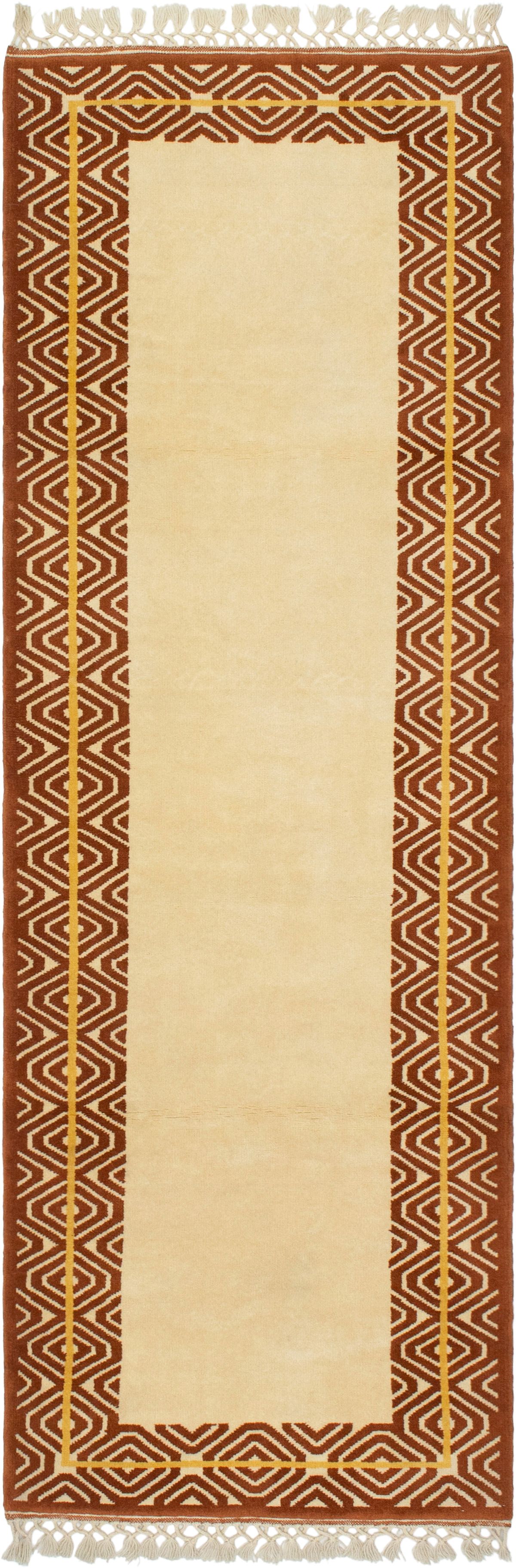 Hand-knotted Melis Vintage Cream Wool Rug 2'8" x 7'11" Size: 2'8" x 7'11"  
