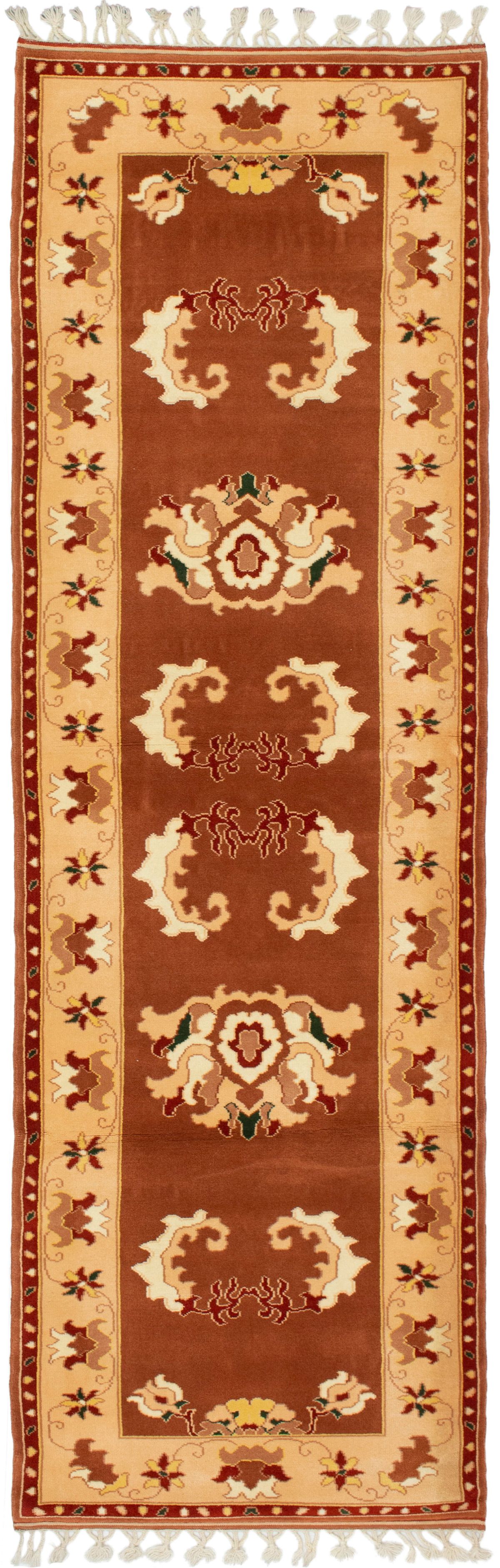 Hand-knotted Melis Vintage Dark Copper Wool Rug 3'2" x 9'4" Size: 3'2" x 9'4"  