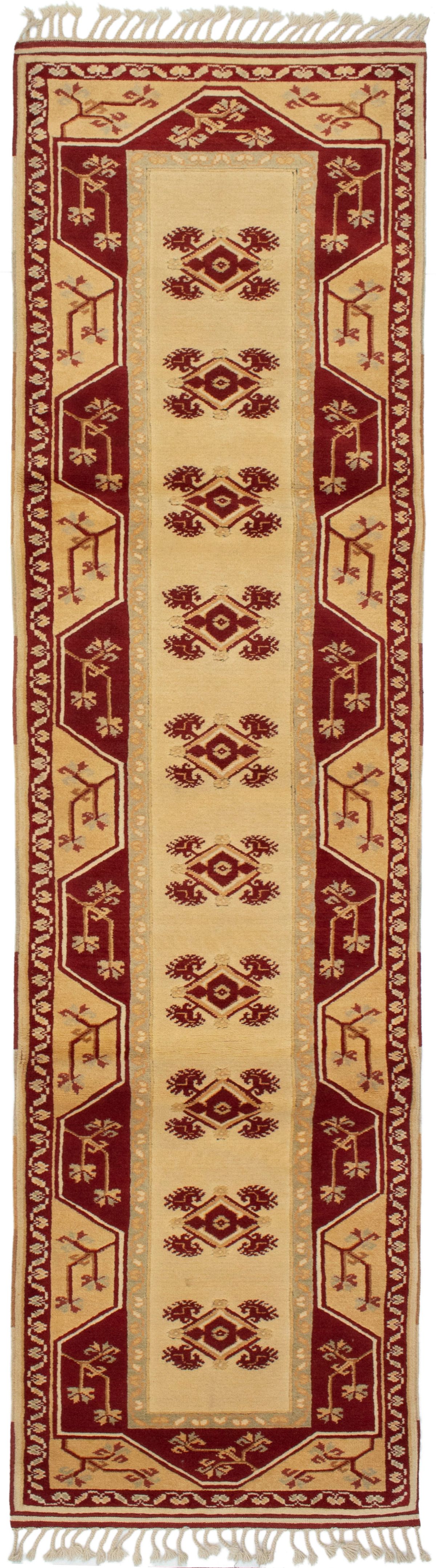 Hand-knotted Ushak Beige Wool Rug 2'8" x 9'10" Size: 2'8" x 9'11"  