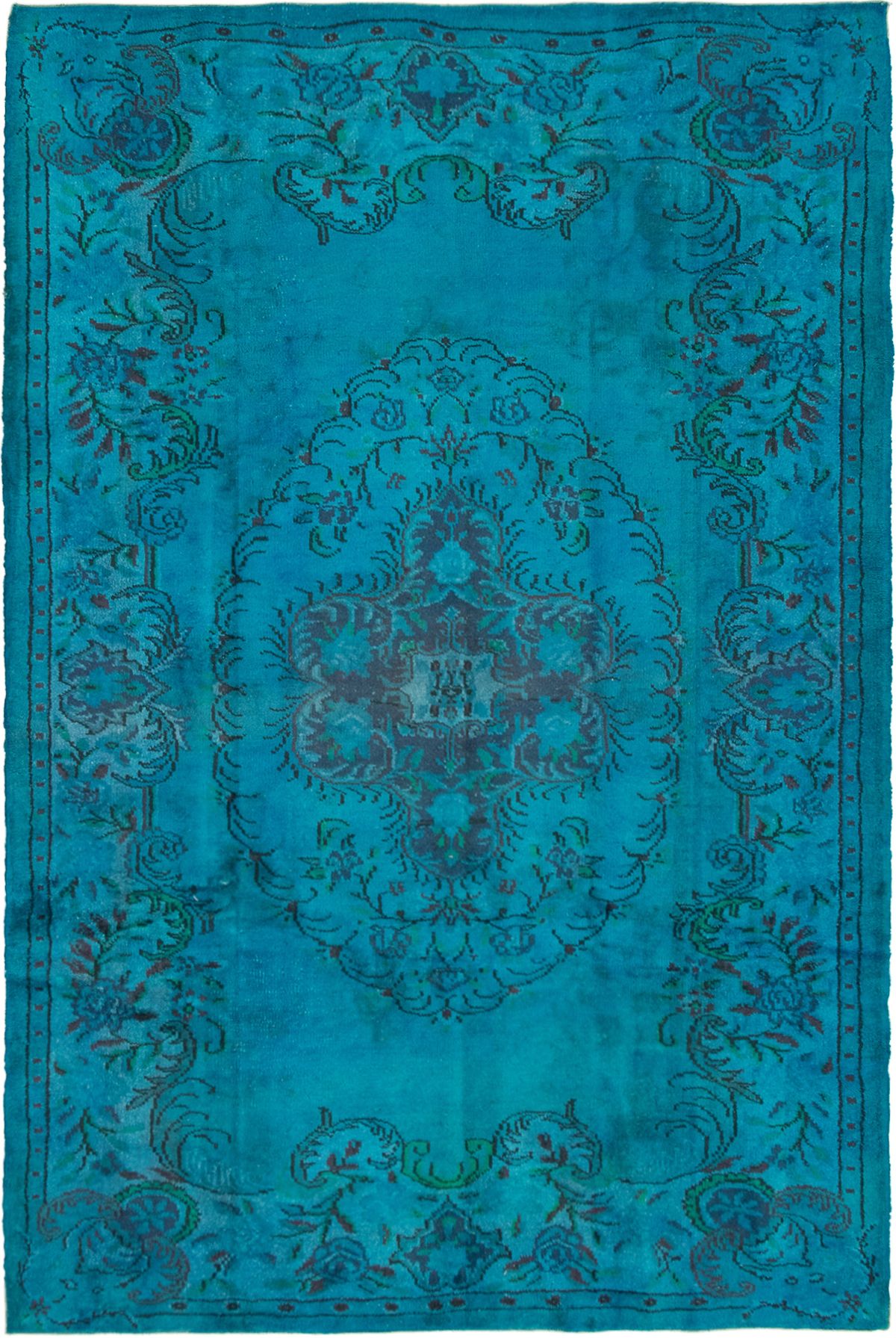 Hand-knotted Color Transition Blue Wool Rug 6'2" x 9'4" Size: 6'2" x 9'4"  