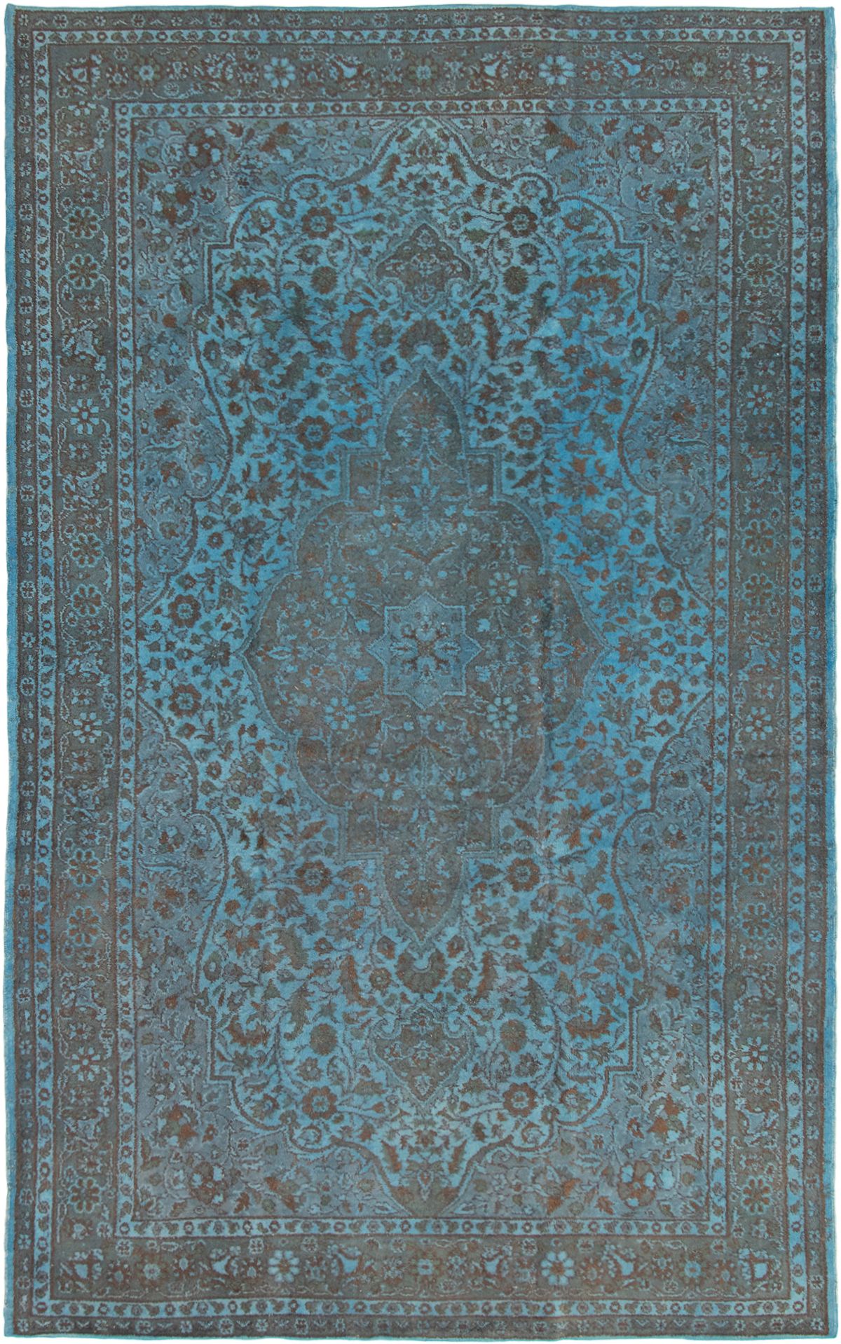 Hand-knotted Color Transition Turquoise Wool Rug 6'9" x 11'1" Size: 6'9" x 11'1"  