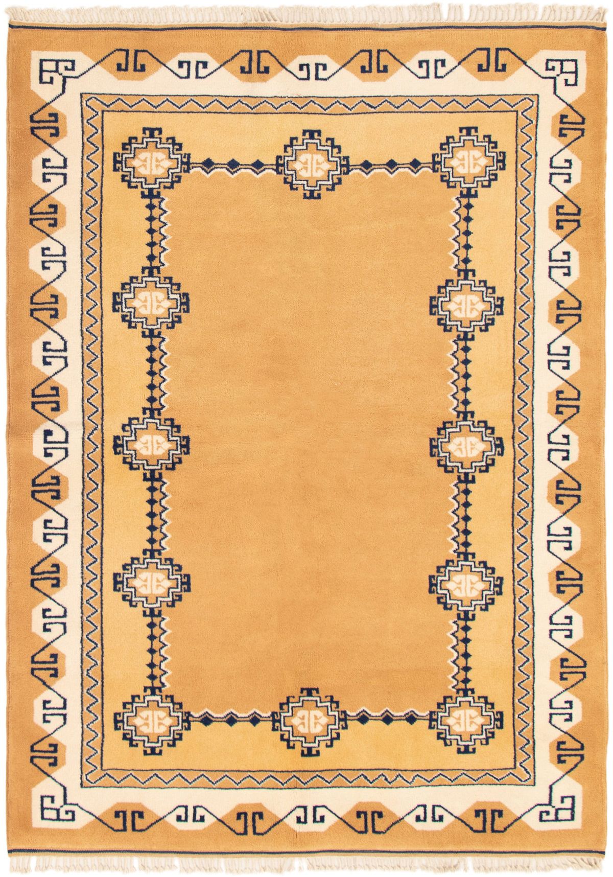 Hand-knotted Melis Vintage Tan Wool Rug 5'9" x 7'10" Size: 5'9" x 7'10"  