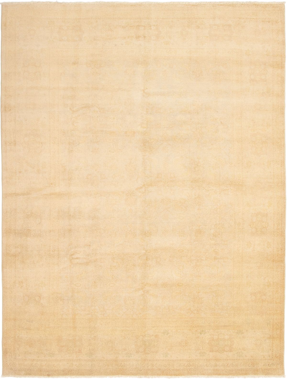Hand-knotted Color Transition Light Khaki Wool Rug 8'10" x 11'8" Size: 8'10" x 11'8"  