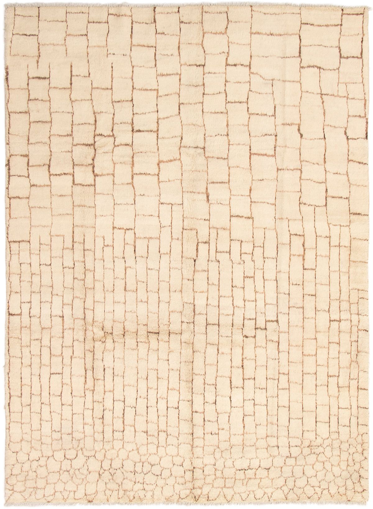 Hand-knotted Tangier Cream Wool Rug 8'9" x 12'0" Size: 8'9" x 12'0"  